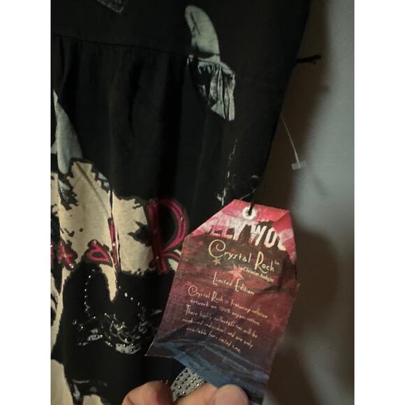 Crystal Rock by Christian Audigier Graphic Tank Dress Top M NWT - Picture 3 of 7